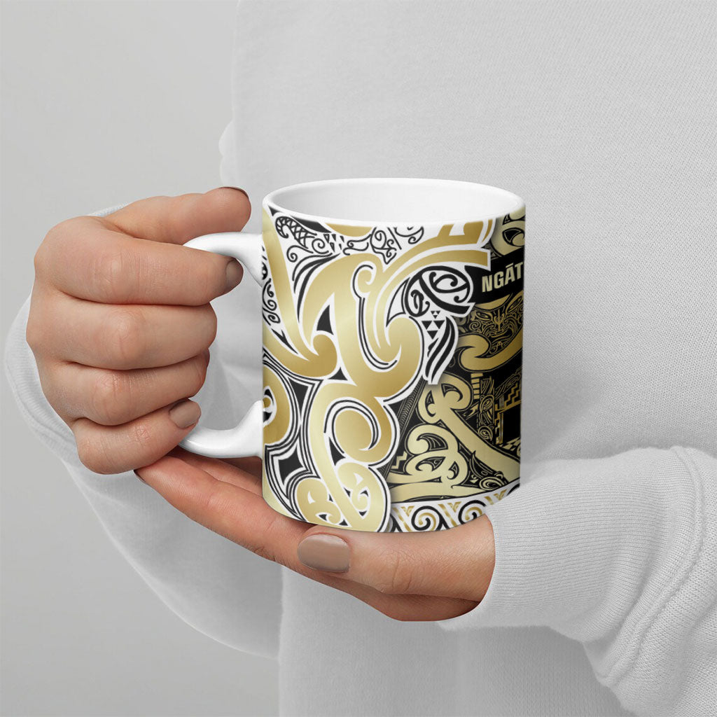 Aotearoa Iwi Ngati Whatua Ceramic Mug Maori Wharenui House Tribal Pattern LT9 - Polynesian Pride