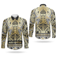 Aotearoa Iwi Ngati Whatua Couples Matching Summer Maxi Dress and Long Sleeve Button Shirt Maori Wharenui House Tribal Pattern LT9 - Polynesian Pride