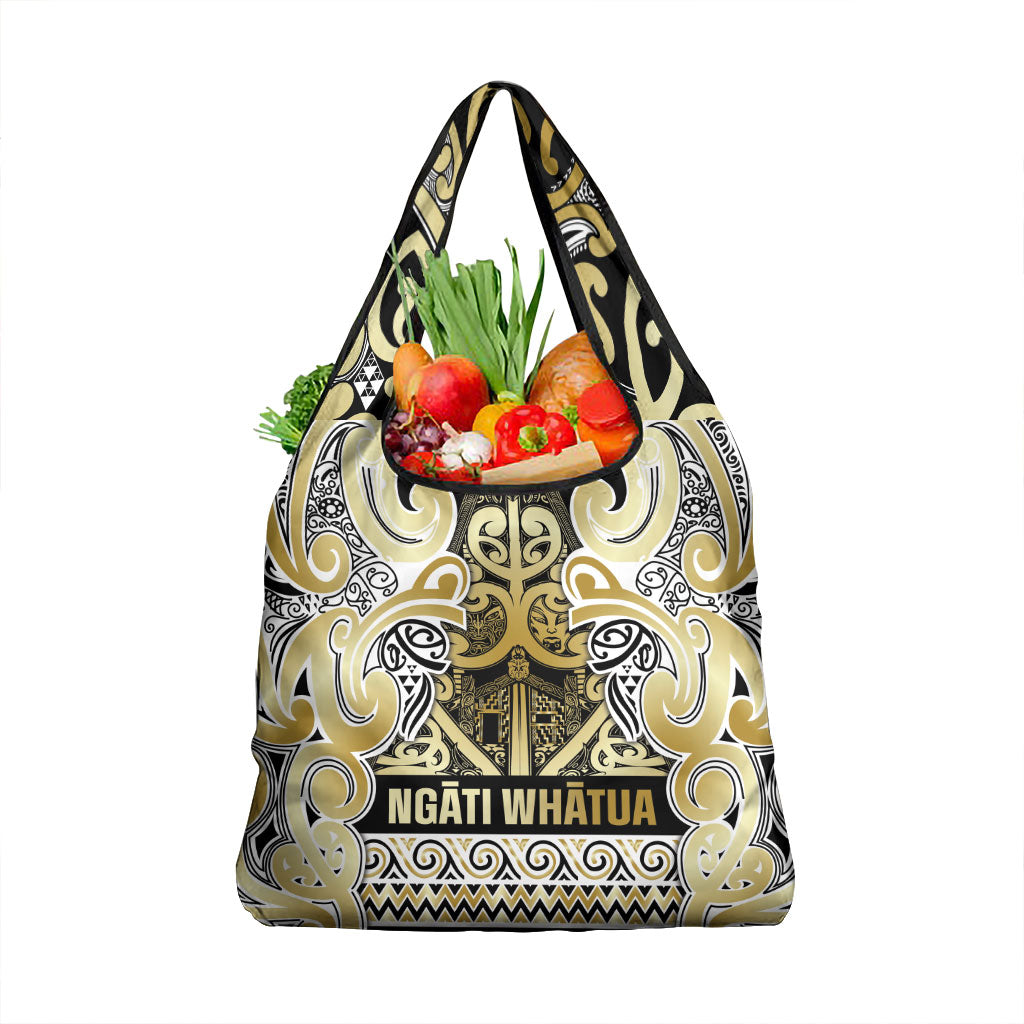Aotearoa Iwi Ngati Whatua Grocery Bag Maori Wharenui House Tribal Pattern LT9 1-pack One Size Gold - Polynesian Pride