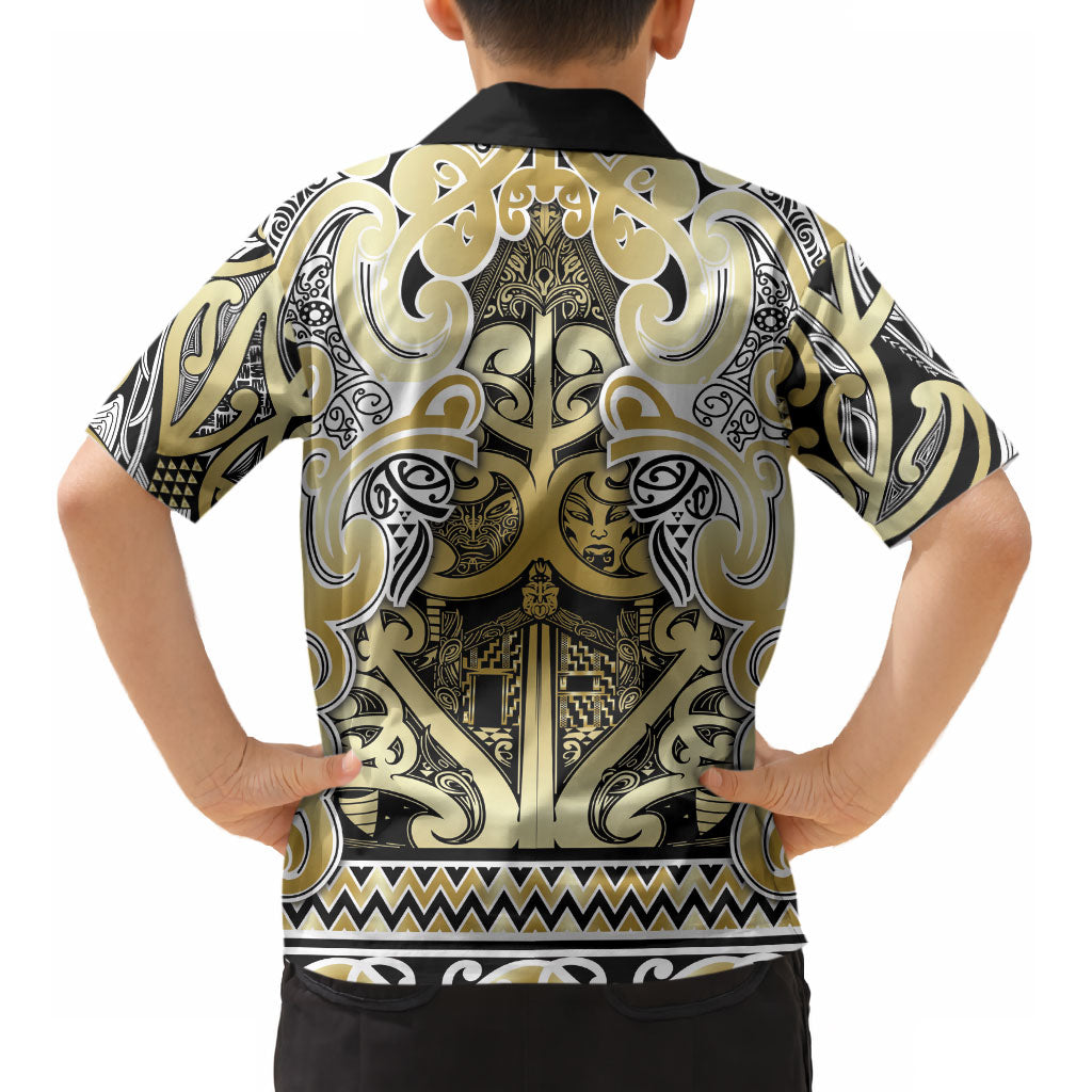 Aotearoa Iwi Ngati Whatua Kid Hawaiian Shirt Maori Wharenui House Tribal Pattern LT9 - Polynesian Pride