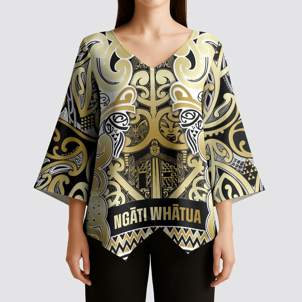 Aotearoa Iwi Ngati Whatua Kimono Sleeve Blouse Maori Wharenui House Tribal Pattern LT9 - Polynesian Pride
