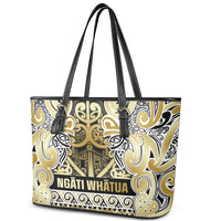 Aotearoa Iwi Ngati Whatua Leather Tote Bag Maori Wharenui House Tribal Pattern LT9 - Polynesian Pride