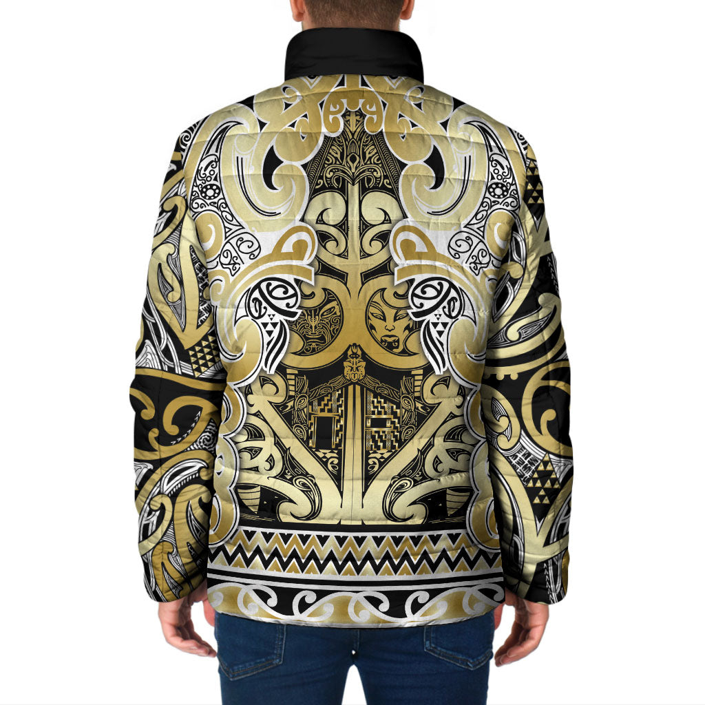 Aotearoa Iwi Ngati Whatua Padded Jacket Maori Wharenui House Tribal Pattern LT9 - Polynesian Pride