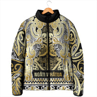 Aotearoa Iwi Ngati Whatua Padded Jacket Maori Wharenui House Tribal Pattern LT9 - Polynesian Pride