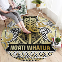 Aotearoa Iwi Ngati Whatua Round Carpet Maori Wharenui House Tribal Pattern LT9 - Polynesian Pride