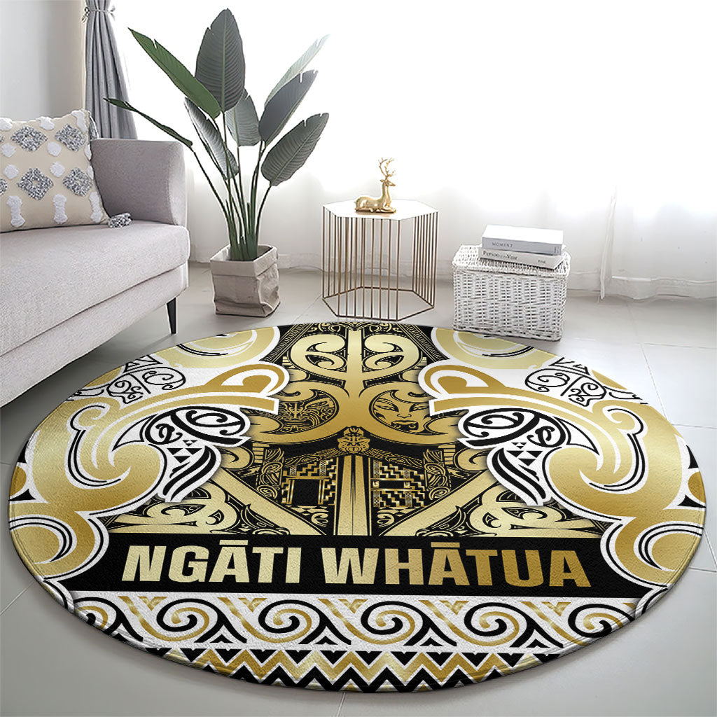 Aotearoa Iwi Ngati Whatua Round Carpet Maori Wharenui House Tribal Pattern LT9 - Polynesian Pride