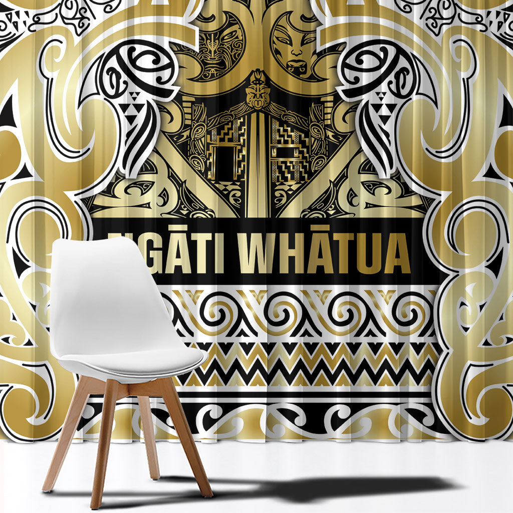 Aotearoa Iwi Ngati Whatua Window Curtain Maori Wharenui House Tribal Pattern LT9 - Polynesian Pride