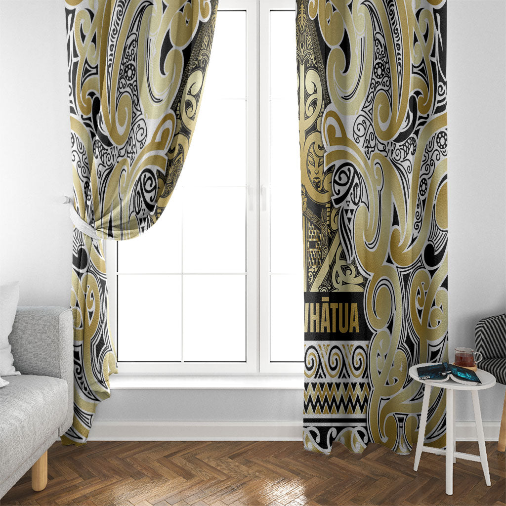 Aotearoa Iwi Ngati Whatua Window Curtain Maori Wharenui House Tribal Pattern LT9 - Polynesian Pride