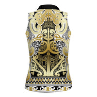 Aotearoa Iwi Ngati Whatua Women Sleeveless Polo Shirt Maori Wharenui House Tribal Pattern LT9 - Polynesian Pride