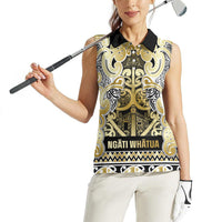 Aotearoa Iwi Ngati Whatua Women Sleeveless Polo Shirt Maori Wharenui House Tribal Pattern LT9 - Polynesian Pride