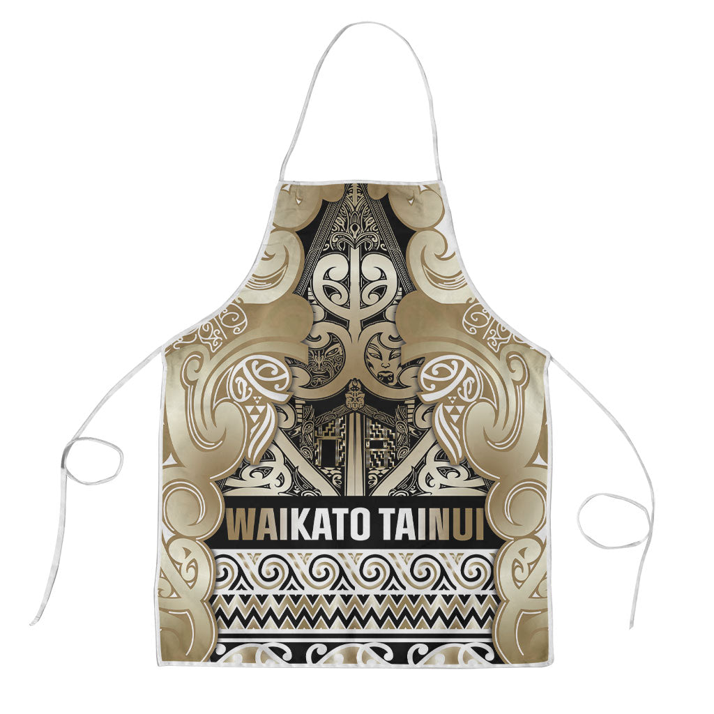 Aotearoa Iwi Waikato Tainui Apron Maori Wharenui House Tribal Pattern LT9 Light Gold - Polynesian Pride