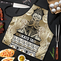 Aotearoa Iwi Waikato Tainui Apron Maori Wharenui House Tribal Pattern LT9 Light Gold - Polynesian Pride