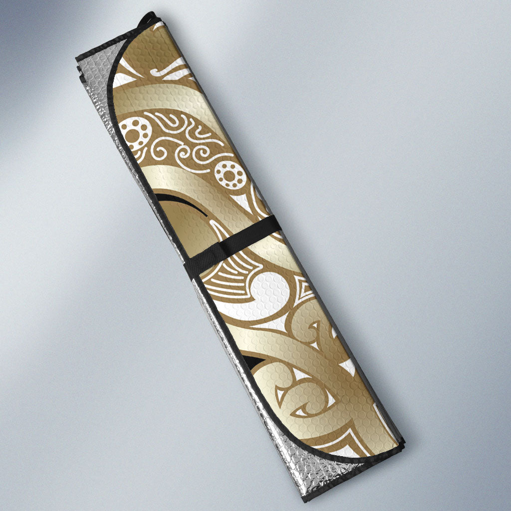 Aotearoa Iwi Waikato Tainui Auto Sun Shade Maori Wharenui House Tribal Pattern LT9 - Polynesian Pride