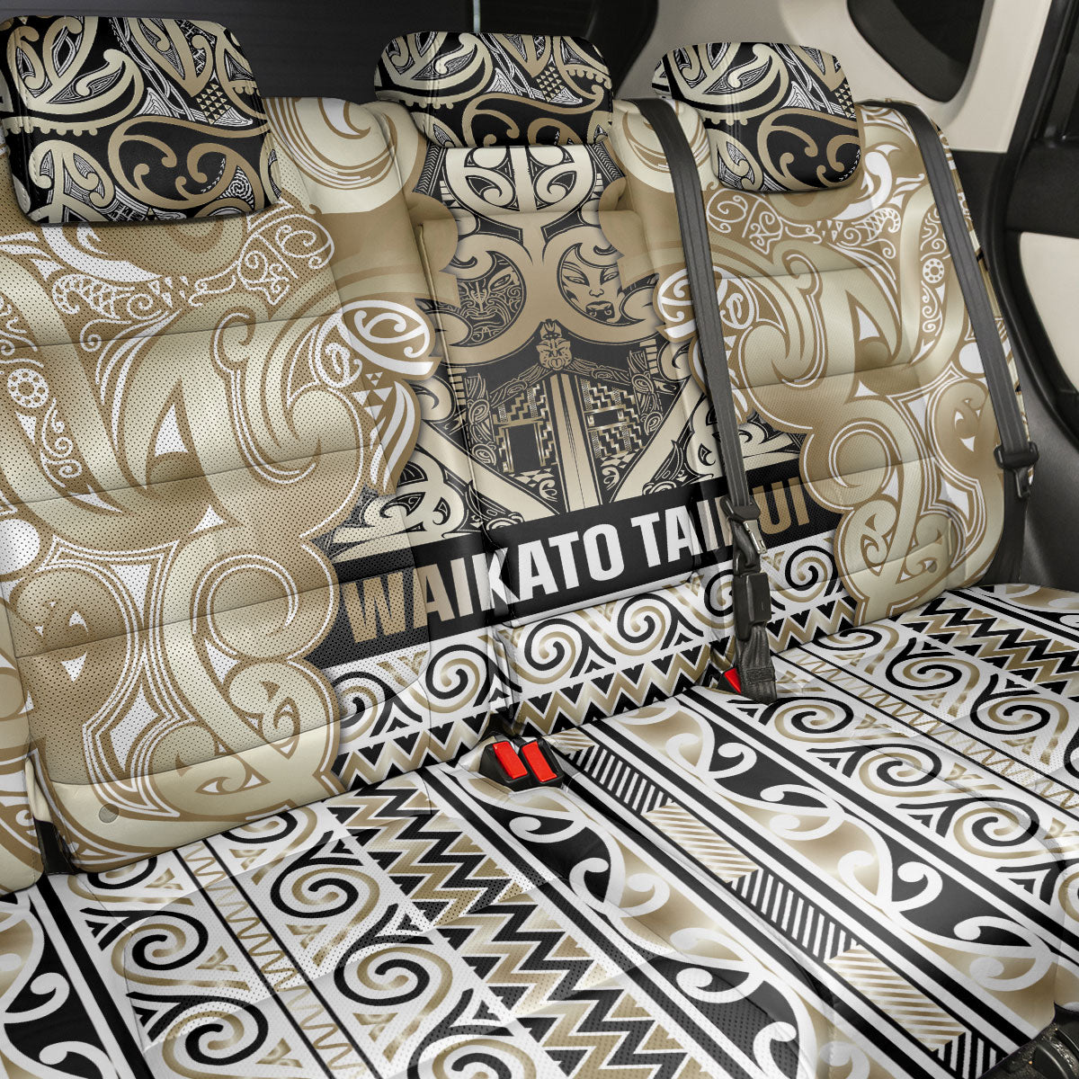 Aotearoa Iwi Waikato Tainui Back Car Seat Cover Maori Wharenui House Tribal Pattern LT9 - Polynesian Pride