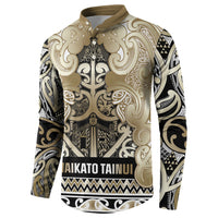 Aotearoa Iwi Waikato Tainui Button Sweatshirt Maori Wharenui House Tribal Pattern LT9 - Polynesian Pride