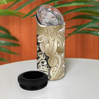Aotearoa Iwi Waikato Tainui 4 in 1 Can Cooler Tumbler Maori Wharenui House Tribal Pattern LT9 - Polynesian Pride