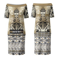 Aotearoa Iwi Waikato Tainui Couples Matching Puletasi and Hawaiian Shirt Maori Wharenui House Tribal Pattern LT9 - Polynesian Pride