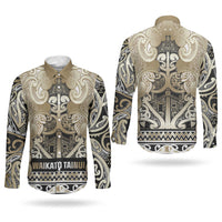 Aotearoa Iwi Waikato Tainui Couples Matching Summer Maxi Dress and Long Sleeve Button Shirt Maori Wharenui House Tribal Pattern LT9 - Polynesian Pride