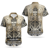 Aotearoa Iwi Waikato Tainui Couples Matching Tank Maxi Dress and Hawaiian Shirt Maori Wharenui House Tribal Pattern LT9 - Polynesian Pride