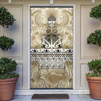 Aotearoa Iwi Waikato Tainui Door Cover Maori Wharenui House Tribal Pattern LT9 Light Gold - Polynesian Pride