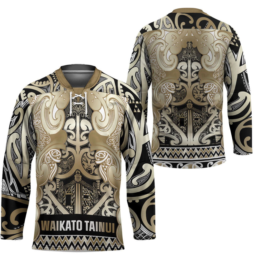 Aotearoa Iwi Waikato Tainui Hockey Jersey Maori Wharenui House Tribal Pattern LT9 - Polynesian Pride