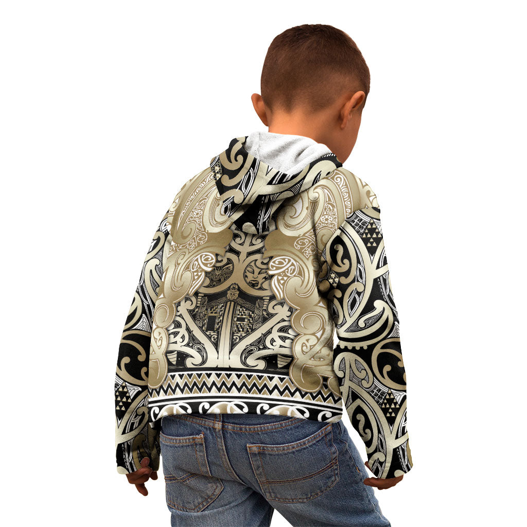 Aotearoa Iwi Waikato Tainui Kid Hoodie Maori Wharenui House Tribal Pattern LT9 - Polynesian Pride