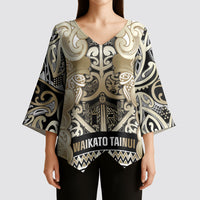 Aotearoa Iwi Waikato Tainui Kimono Sleeve Blouse Maori Wharenui House Tribal Pattern LT9 - Polynesian Pride