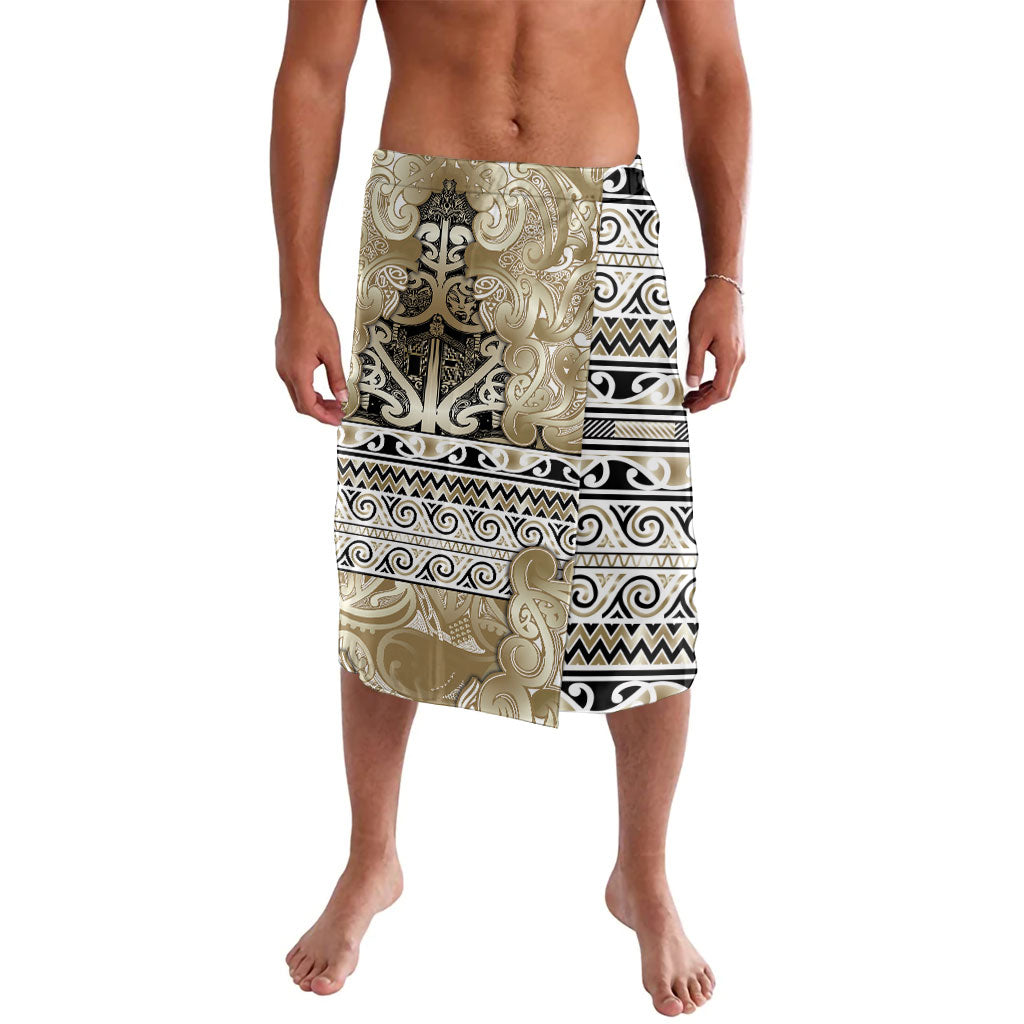 Aotearoa Iwi Waikato Tainui Lavalava Maori Wharenui House Tribal Pattern LT9 Light Gold - Polynesian Pride