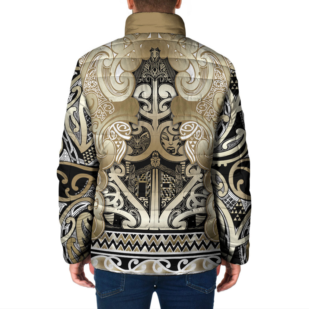 Aotearoa Iwi Waikato Tainui Padded Jacket Maori Wharenui House Tribal Pattern LT9 - Polynesian Pride