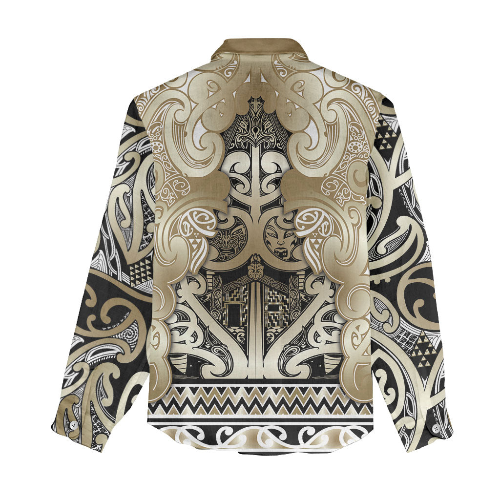 Aotearoa Iwi Waikato Tainui Women Casual Shirt Maori Wharenui House Tribal Pattern LT9 - Polynesian Pride