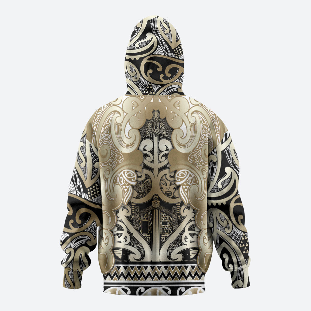 Aotearoa Iwi Waikato Tainui Zip Hoodie Maori Wharenui House Tribal Pattern LT9 - Polynesian Pride