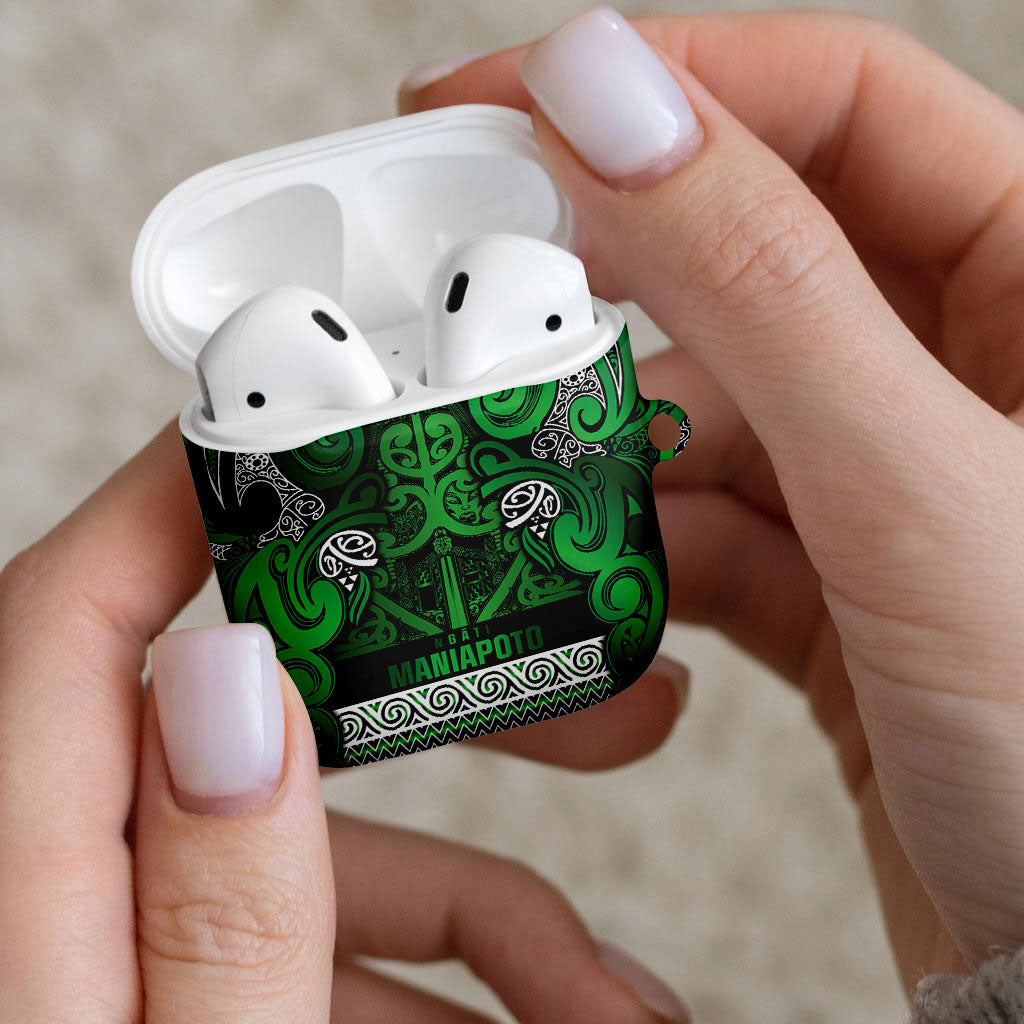 Aotearoa Iwi Ngati Maniapoto AirPods Case Maori Wharenui House Tribal Pattern LT9 - Polynesian Pride