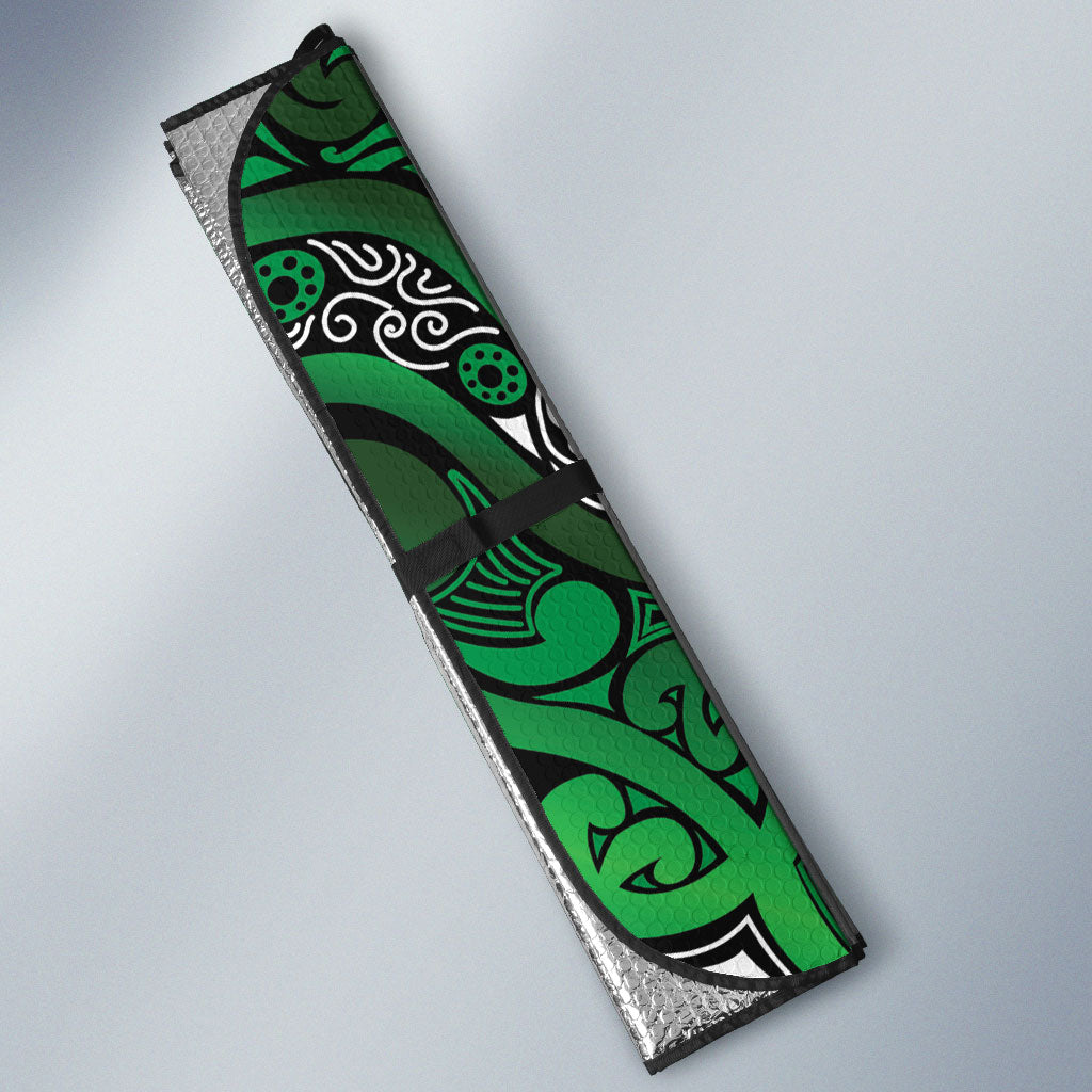 Aotearoa Iwi Ngati Maniapoto Auto Sun Shade Maori Wharenui House Tribal Pattern LT9 - Polynesian Pride