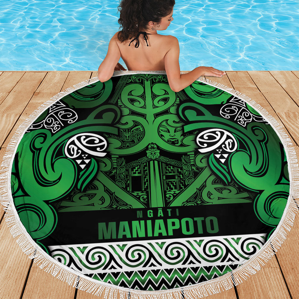Aotearoa Iwi Ngati Maniapoto Beach Blanket Maori Wharenui House Tribal Pattern LT9 - Polynesian Pride