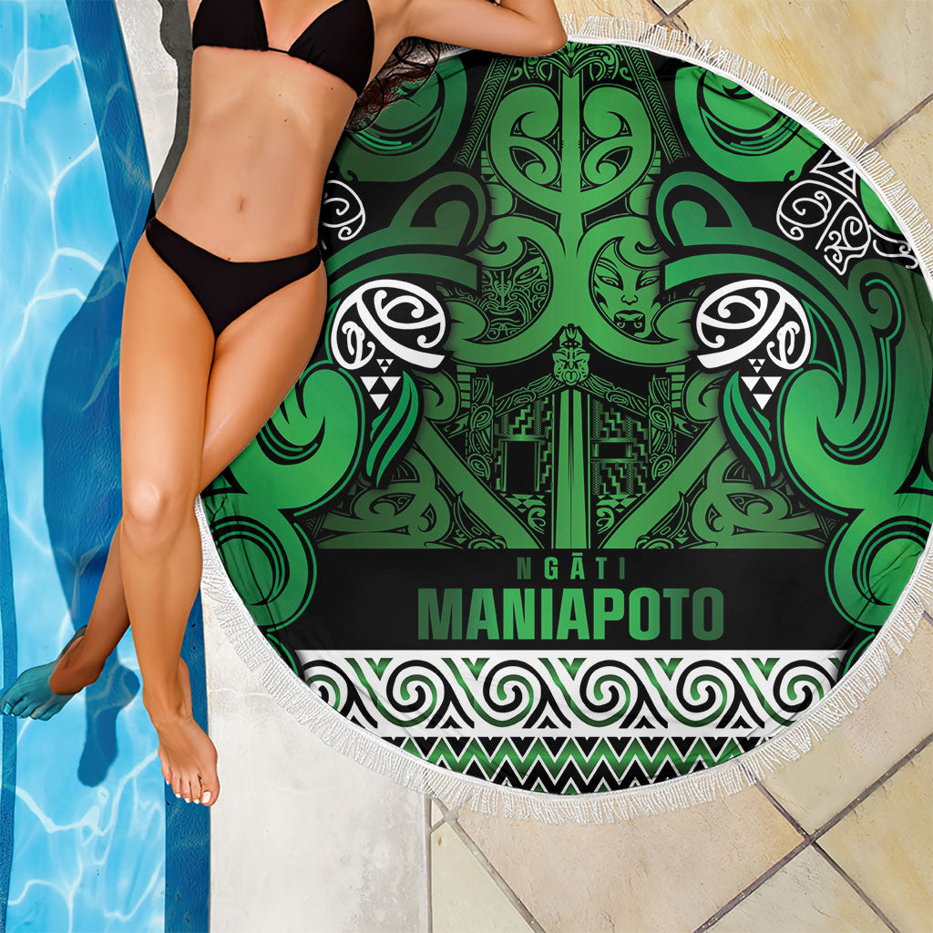 Aotearoa Iwi Ngati Maniapoto Beach Blanket Maori Wharenui House Tribal Pattern LT9 - Polynesian Pride