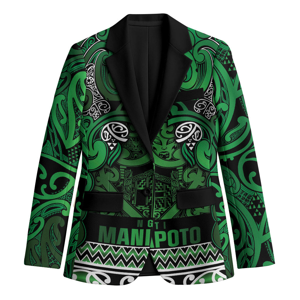 Aotearoa Iwi Ngati Maniapoto Blazer Maori Wharenui House Tribal Pattern LT9 Unisex Dark green - Polynesian Pride