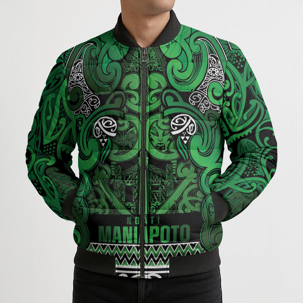 Aotearoa Iwi Ngati Maniapoto Bomber Puffer Jacket Maori Wharenui House Tribal Pattern LT9 - Polynesian Pride