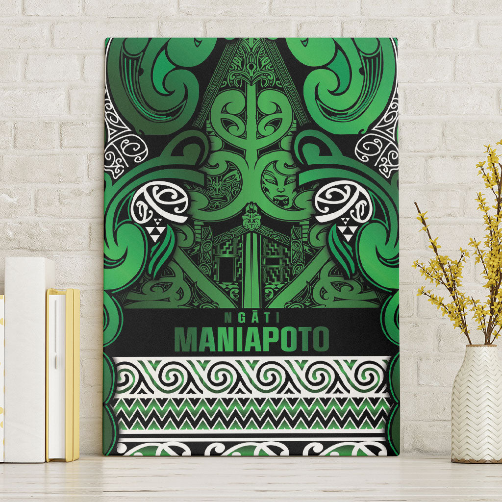 Aotearoa Iwi Ngati Maniapoto Canvas Wall Art Maori Wharenui House Tribal Pattern LT9 Without Frame Dark green - Polynesian Pride