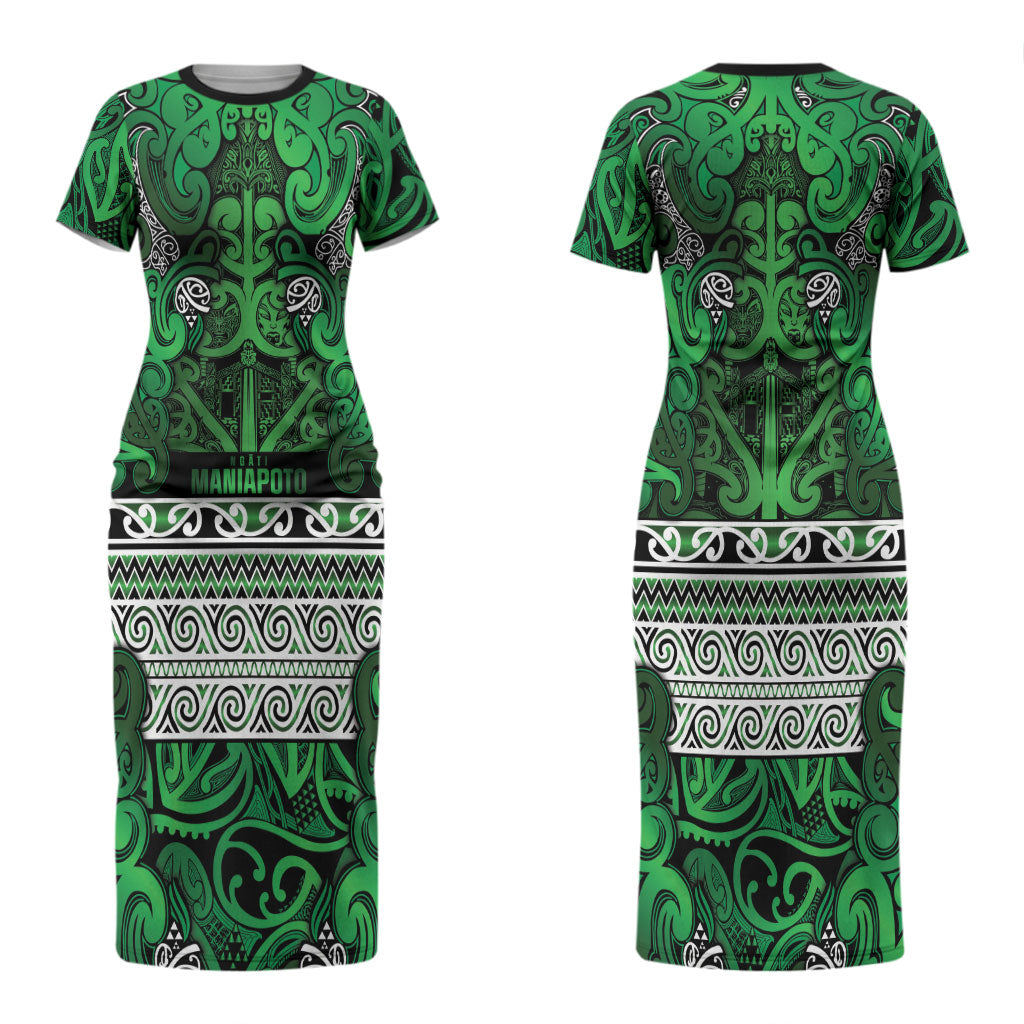 Aotearoa Iwi Ngati Maniapoto Couples Matching Short Sleeve Bodycon Dress and Hawaiian Shirt Maori Wharenui House Tribal Pattern LT9 - Polynesian Pride