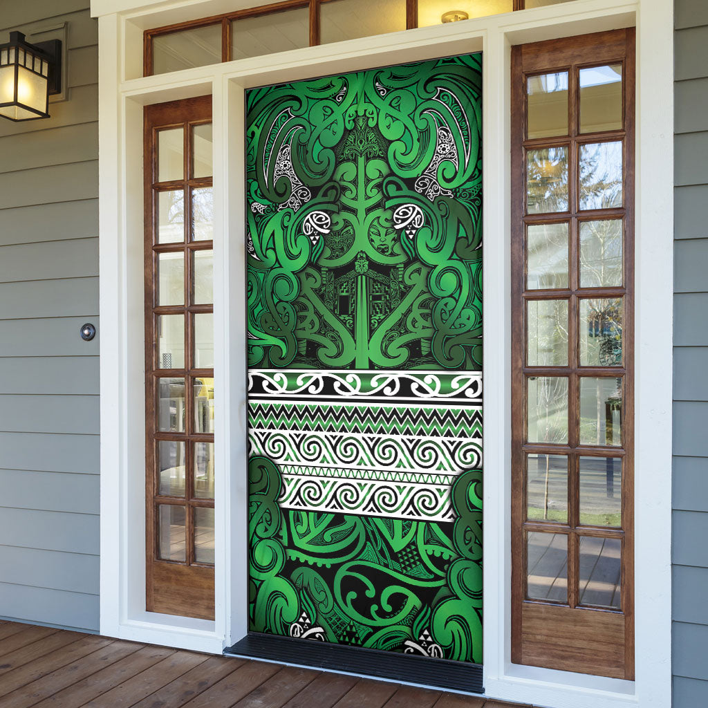 Aotearoa Iwi Ngati Maniapoto Door Cover Maori Wharenui House Tribal Pattern LT9 - Polynesian Pride