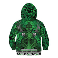 Aotearoa Iwi Ngati Maniapoto Kid Hoodie Maori Wharenui House Tribal Pattern LT9 - Polynesian Pride