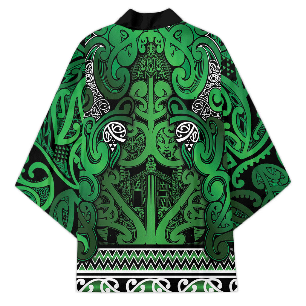 Aotearoa Iwi Ngati Maniapoto Kimono Maori Wharenui House Tribal Pattern LT9 - Polynesian Pride