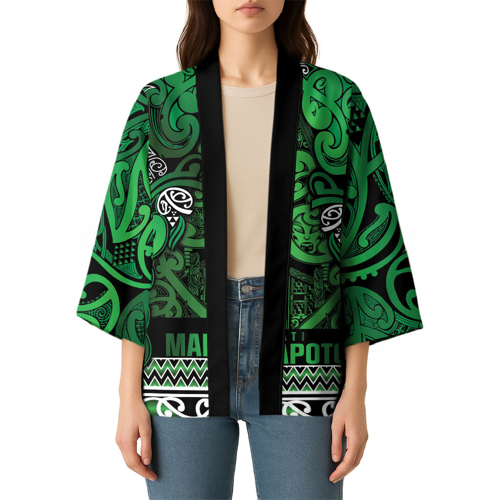 Aotearoa Iwi Ngati Maniapoto Kimono Maori Wharenui House Tribal Pattern LT9 - Polynesian Pride