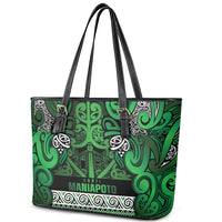 Aotearoa Iwi Ngati Maniapoto Leather Tote Bag Maori Wharenui House Tribal Pattern LT9 - Polynesian Pride