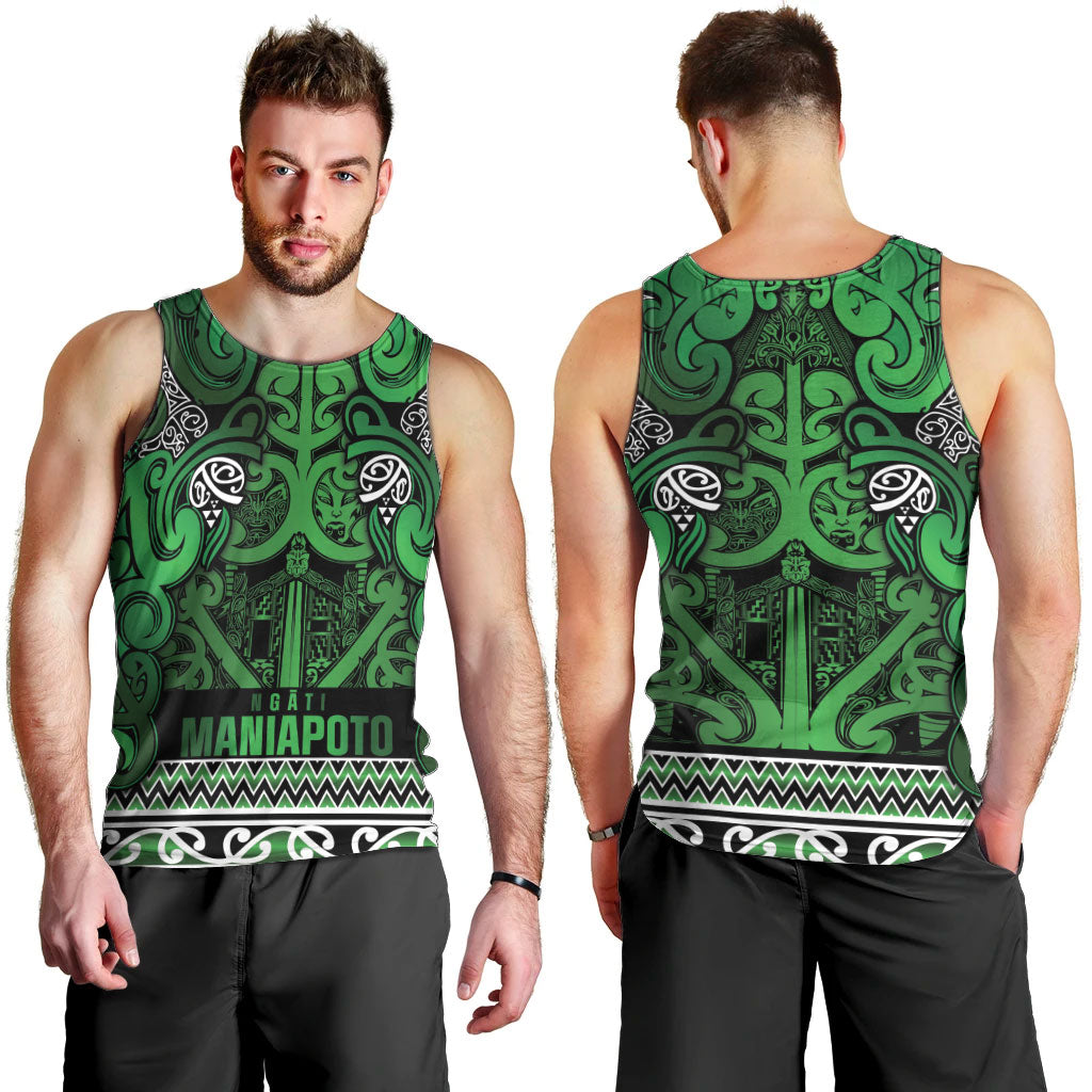 Aotearoa Iwi Ngati Maniapoto Men Tank Top Maori Wharenui House Tribal Pattern LT9 - Polynesian Pride