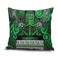 Aotearoa Iwi Ngati Maniapoto Pillow Cover Maori Wharenui House Tribal Pattern LT9 Dark green - Polynesian Pride