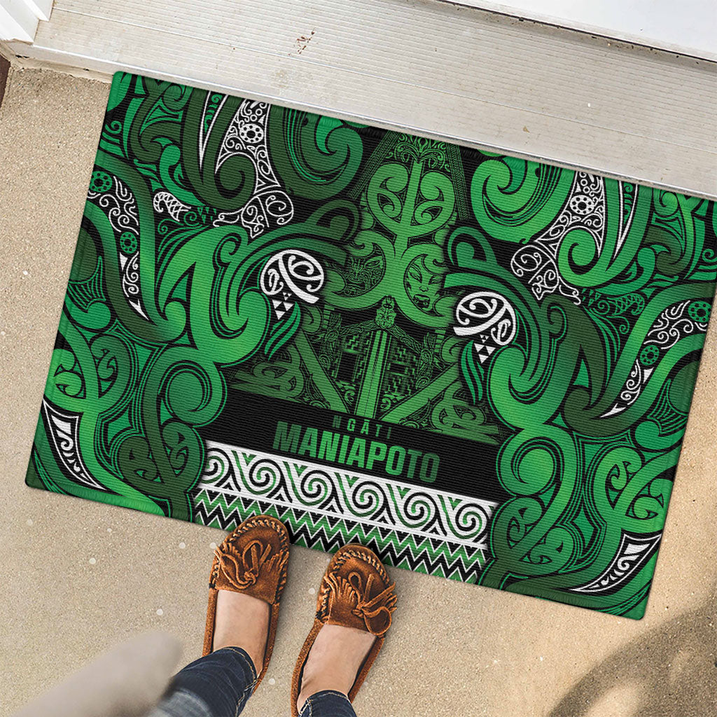 Aotearoa Iwi Ngati Maniapoto Rubber Doormat Maori Wharenui House Tribal Pattern LT9 - Polynesian Pride