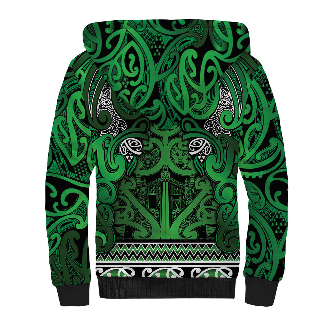 Aotearoa Iwi Ngati Maniapoto Sherpa Hoodie Maori Wharenui House Tribal Pattern LT9 - Polynesian Pride