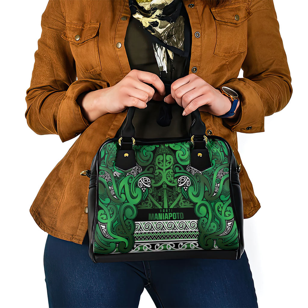 Aotearoa Iwi Ngati Maniapoto Shoulder Handbag Maori Wharenui House Tribal Pattern LT9 - Polynesian Pride