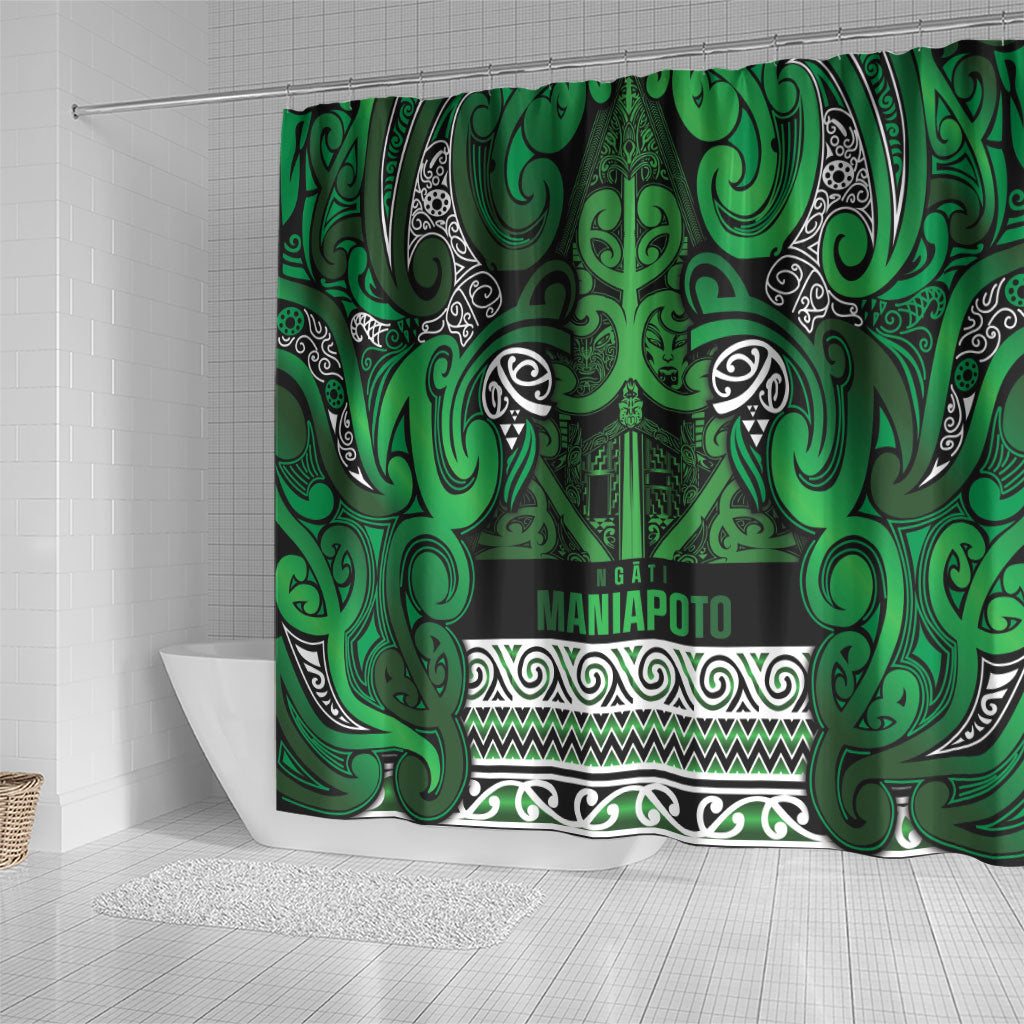 Aotearoa Iwi Ngati Maniapoto Shower Curtain Maori Wharenui House Tribal Pattern LT9 - Polynesian Pride